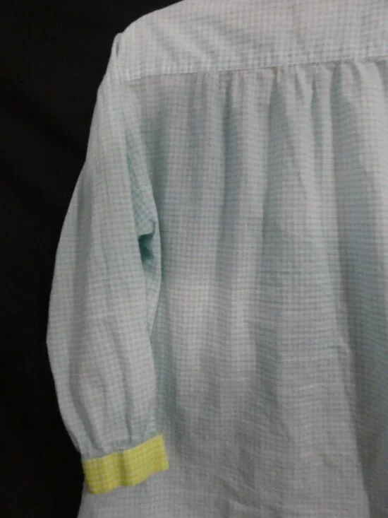 Handmade Pastel Colorblock Gingham Button-Down Shirt - P2P 21" - Picture 13 of 16